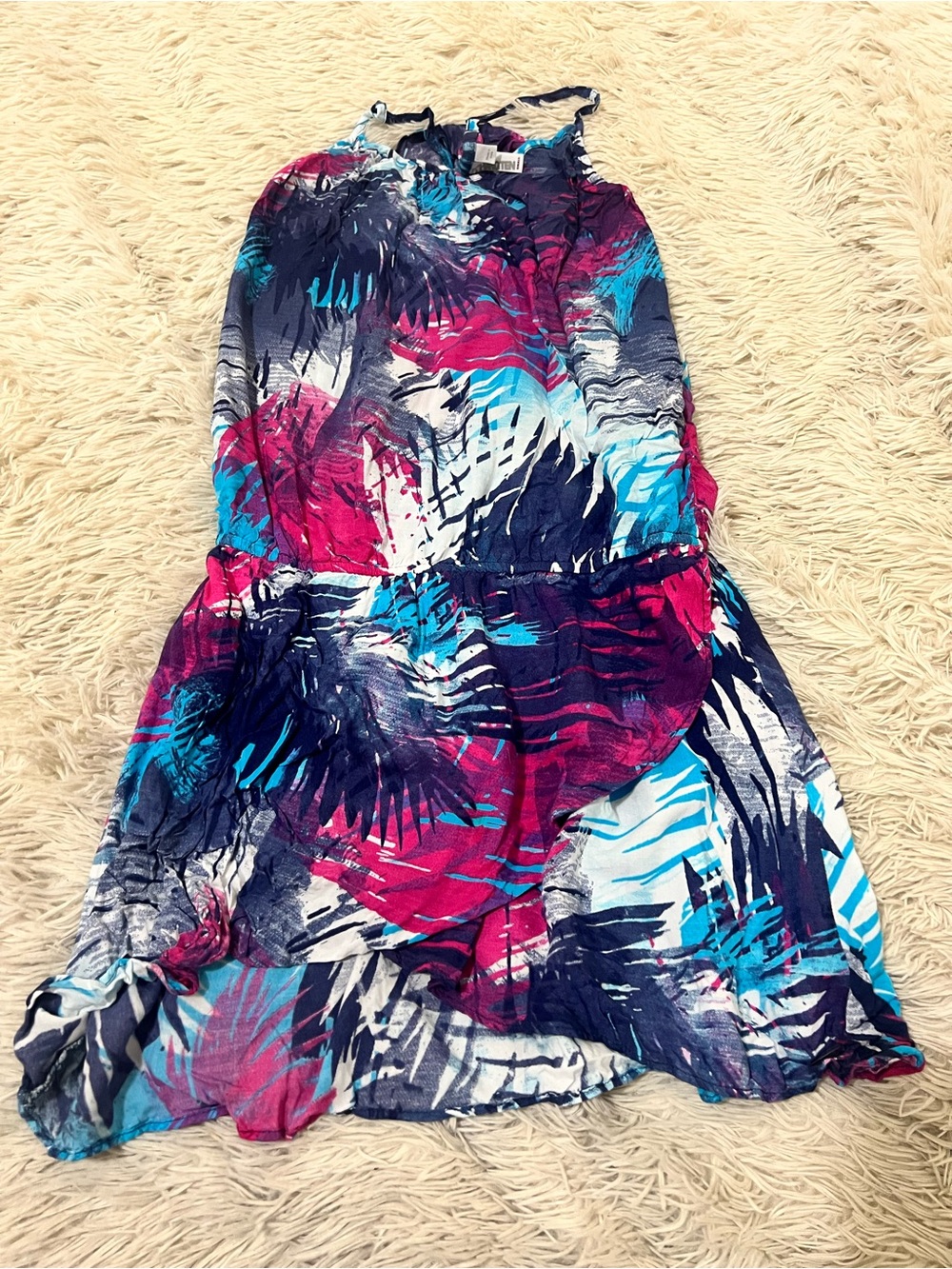 Hang Ten Halter High-Low Dress - Pink, Blue, Navy, White